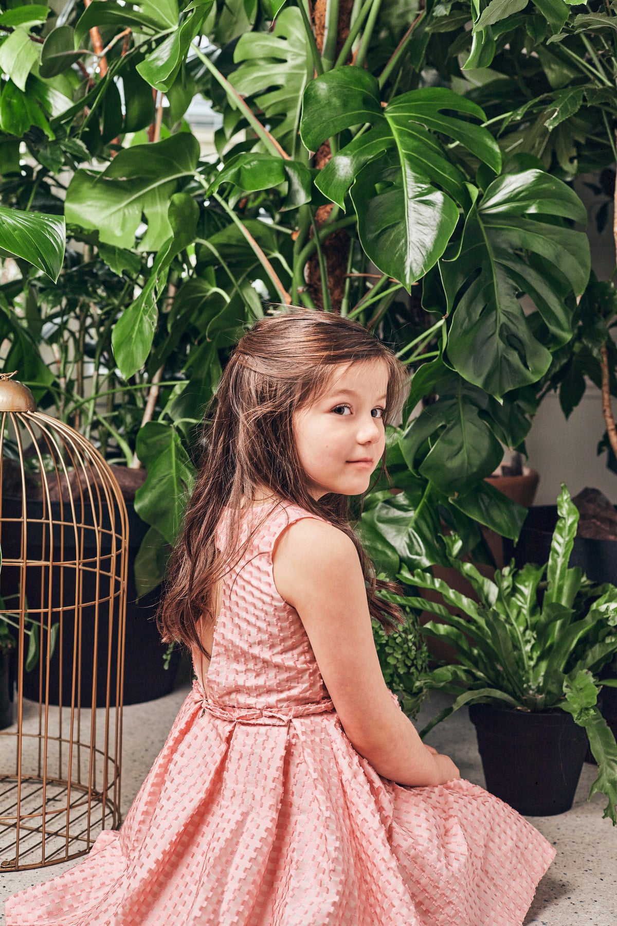 Robe Tartine et Chocolat rose nude jacquard 2 ans