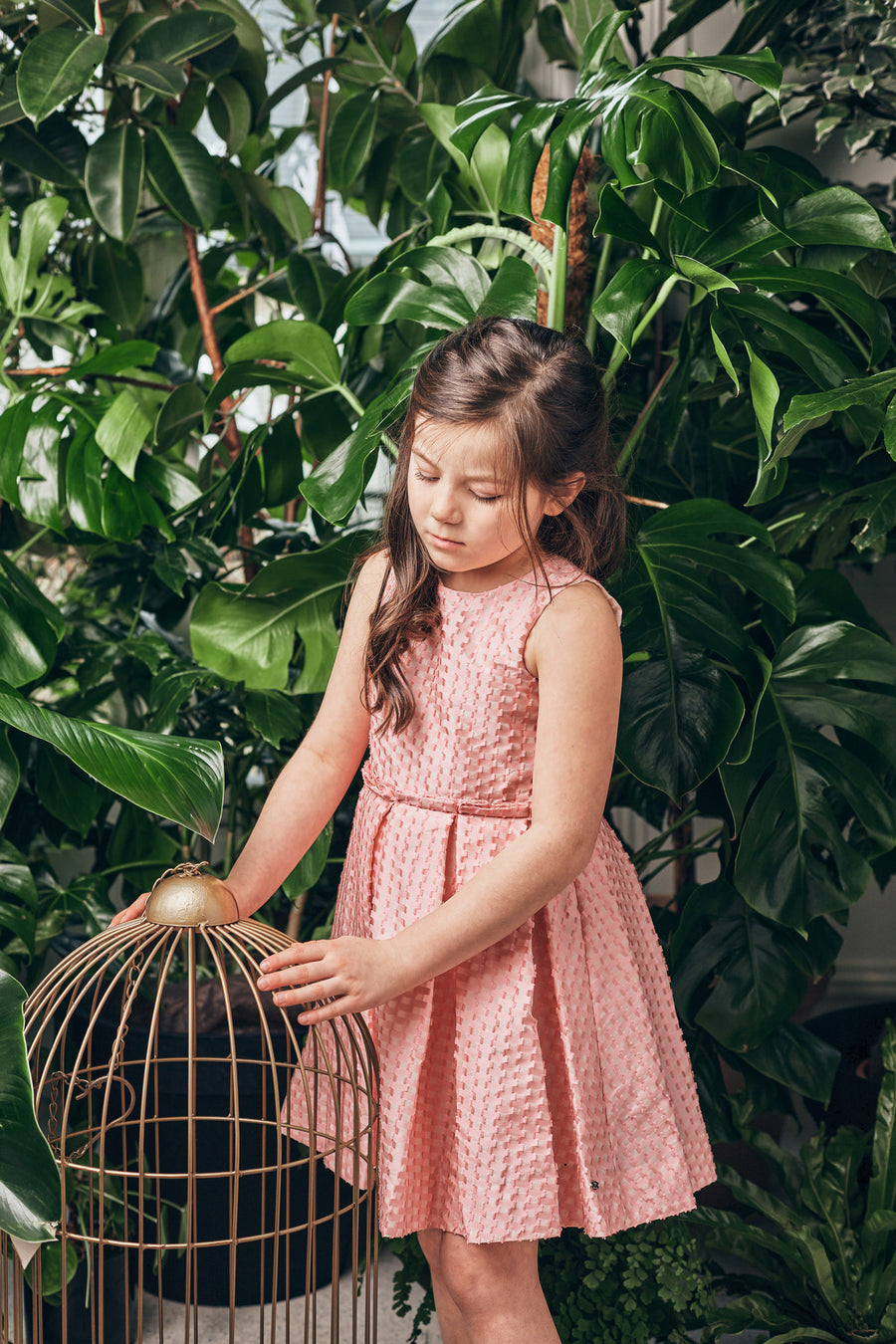 Robe Tartine et Chocolat rose nude jacquard 2 ans