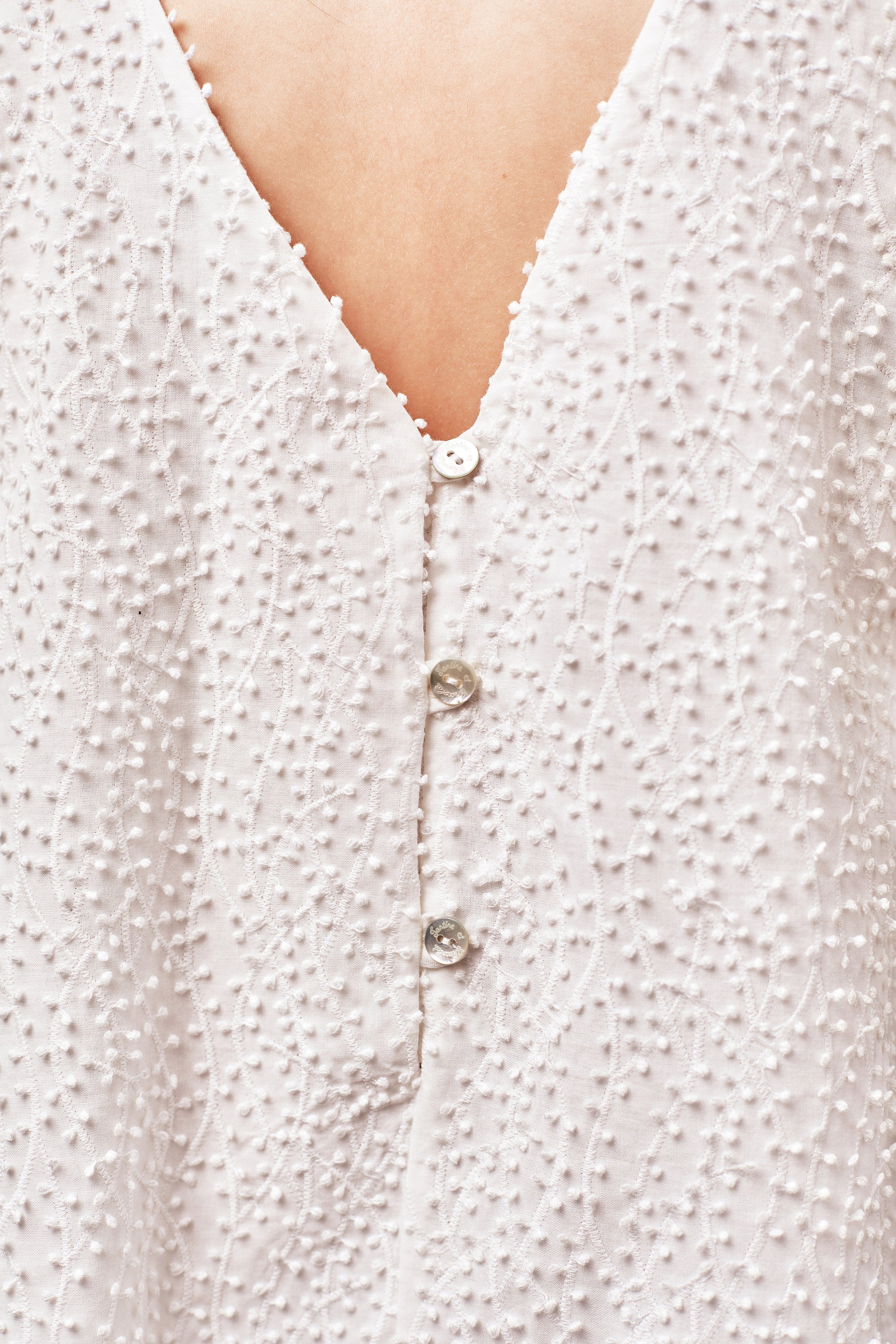 Robe Tartine et Chocolat blanche broderies boules 6 ans