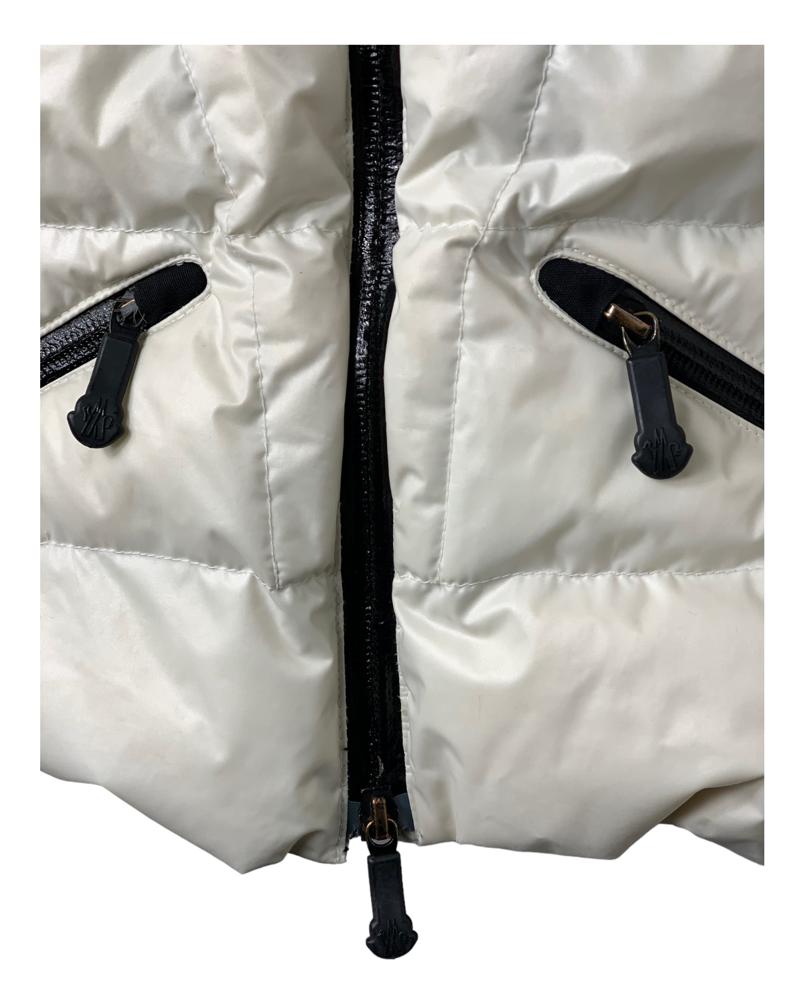 Veste de ski Moncler blanche et noire 10 ans