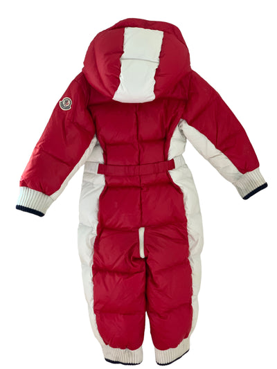 Combinaison ski Moncler rouge et blanche 2 ans