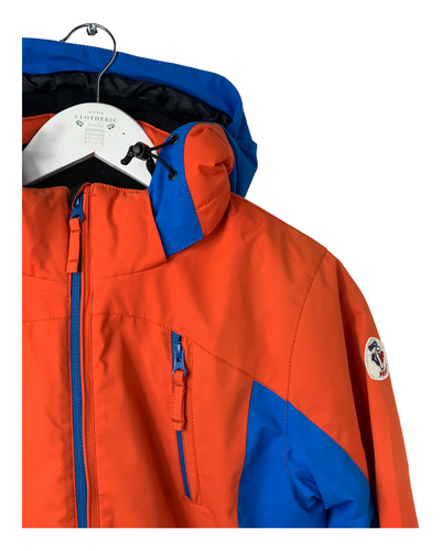Veste ski Fusalp orange/bleu 10 ans