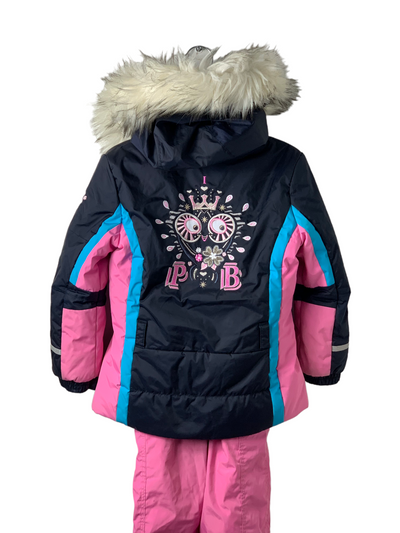 Ensemble ski Poivre Blanc Bleu marine & rose 6 ans