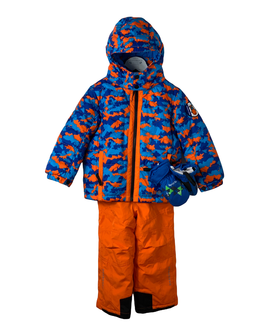 Ensemble ski Poivre Blanc orange/bleu 4 ans