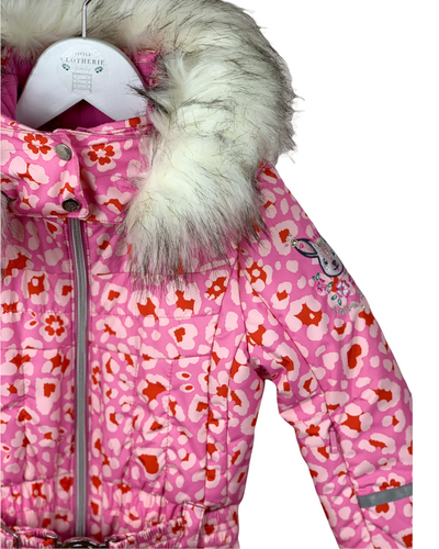 Combinaison rose motifs ski Poivre Blanc 2 ans
