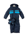 Combinaison ski Poivre Blanc 18 mois + moufles 2 ans