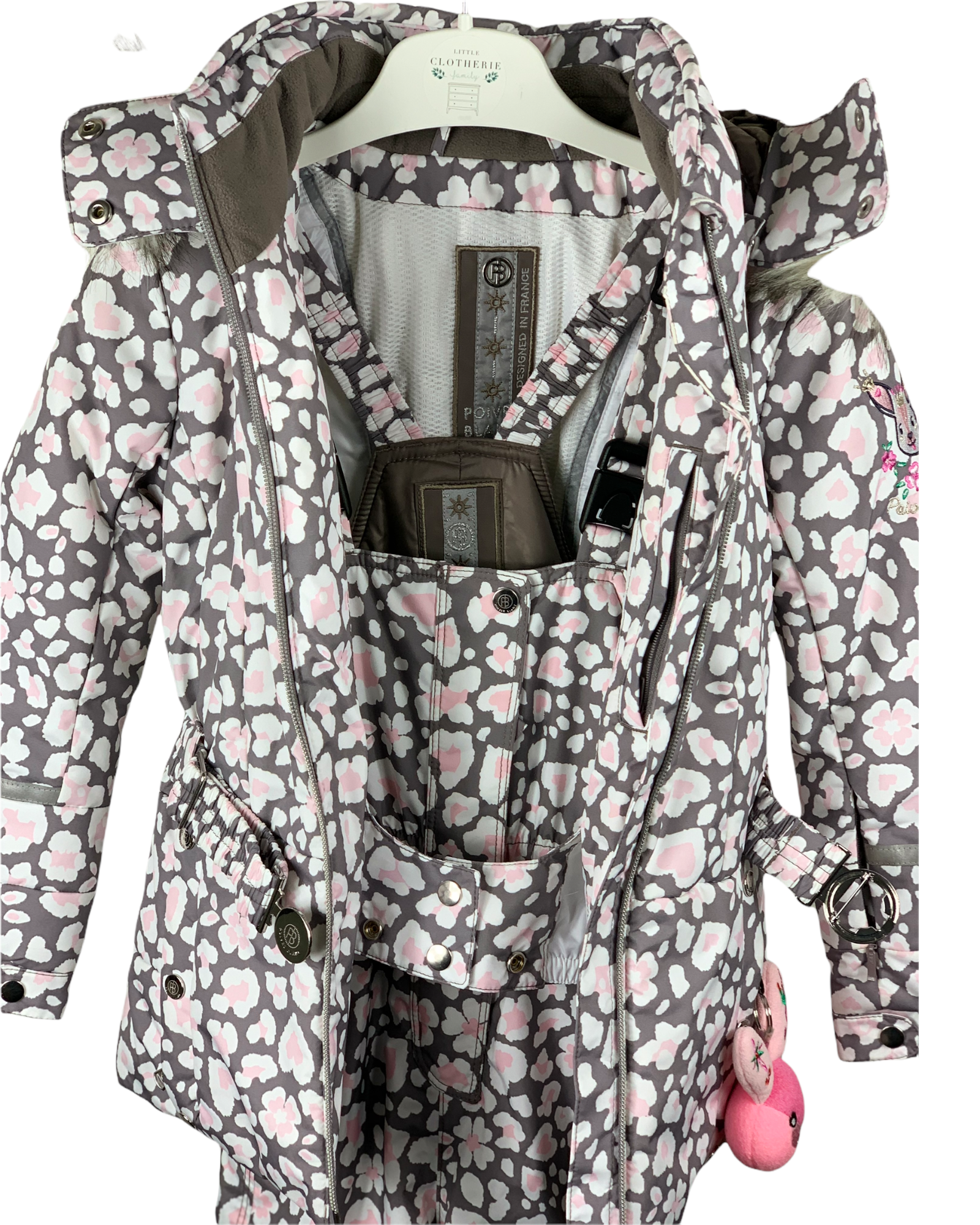 Ensemble ski Poivre Blanc gris/rose 6 ans