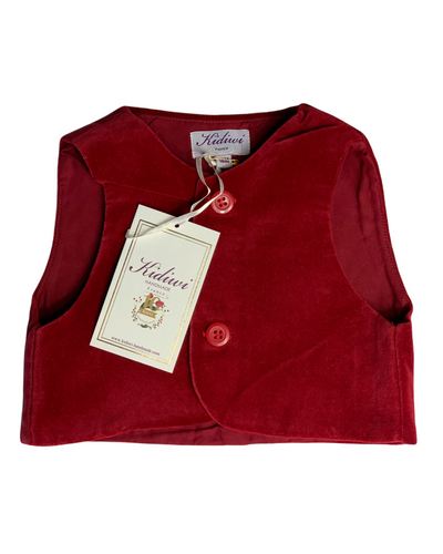 Gilet de Cérémonie Garçon velours rouge KIDIWI 12 mois