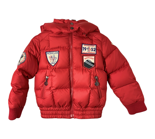 Veste ski Moncler rouge 3 ans