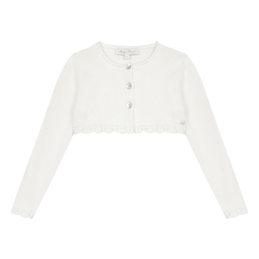 Cardigan Tartine et Chocolat craie tricot 2 ans