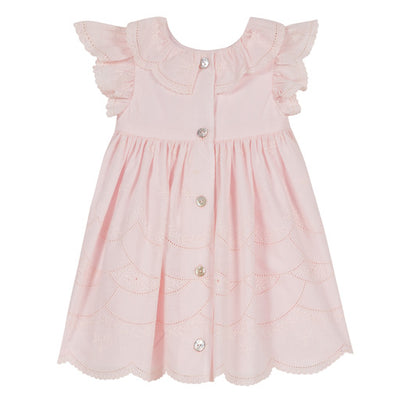 Robe Tartine et Chocolat rose pale voile brodé 6 mois