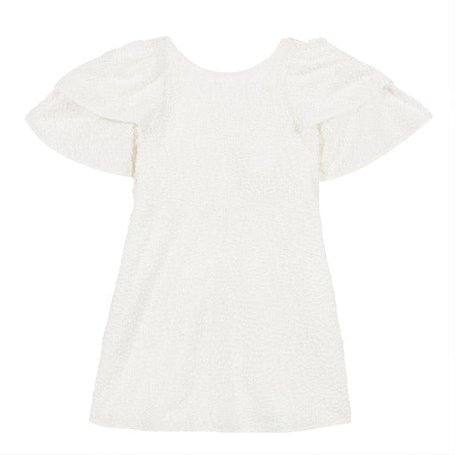 Robe Tartine et Chocolat blanche broderies boules 8 ans