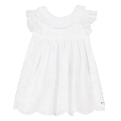 Robe Tartine et Chocolat blanche voile brodé 2 ans