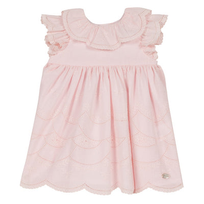 Robe Tartine et Chocolat rose pale voile brodé 6 mois