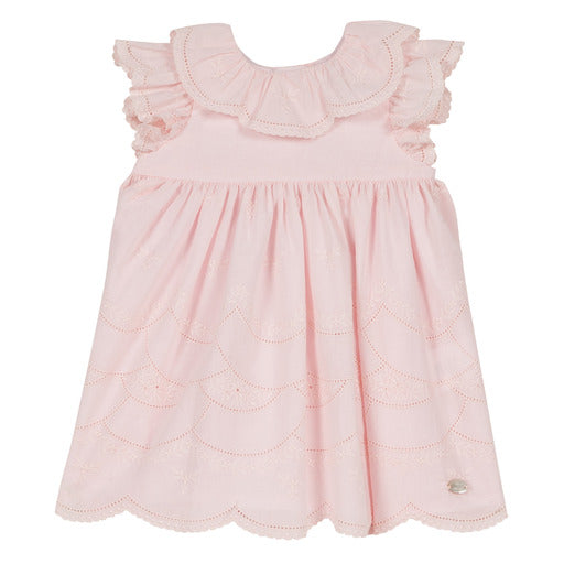 Robe Tartine et Chocolat rose pale voile brodé 18 mois