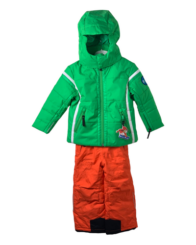 Ensemble ski Poivre Blanc vert/orange 4 ans