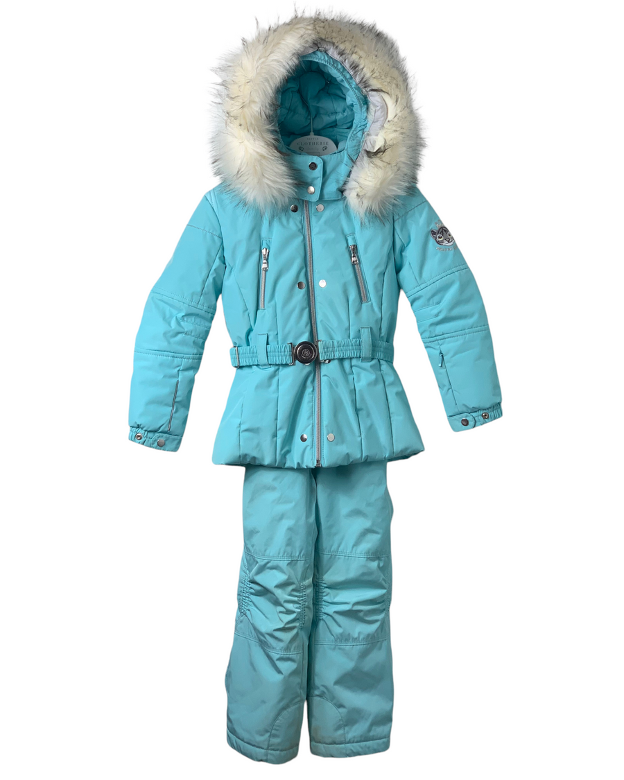 Ensemble ski Poivre Blanc bleu ciel turquoise 6 ans
