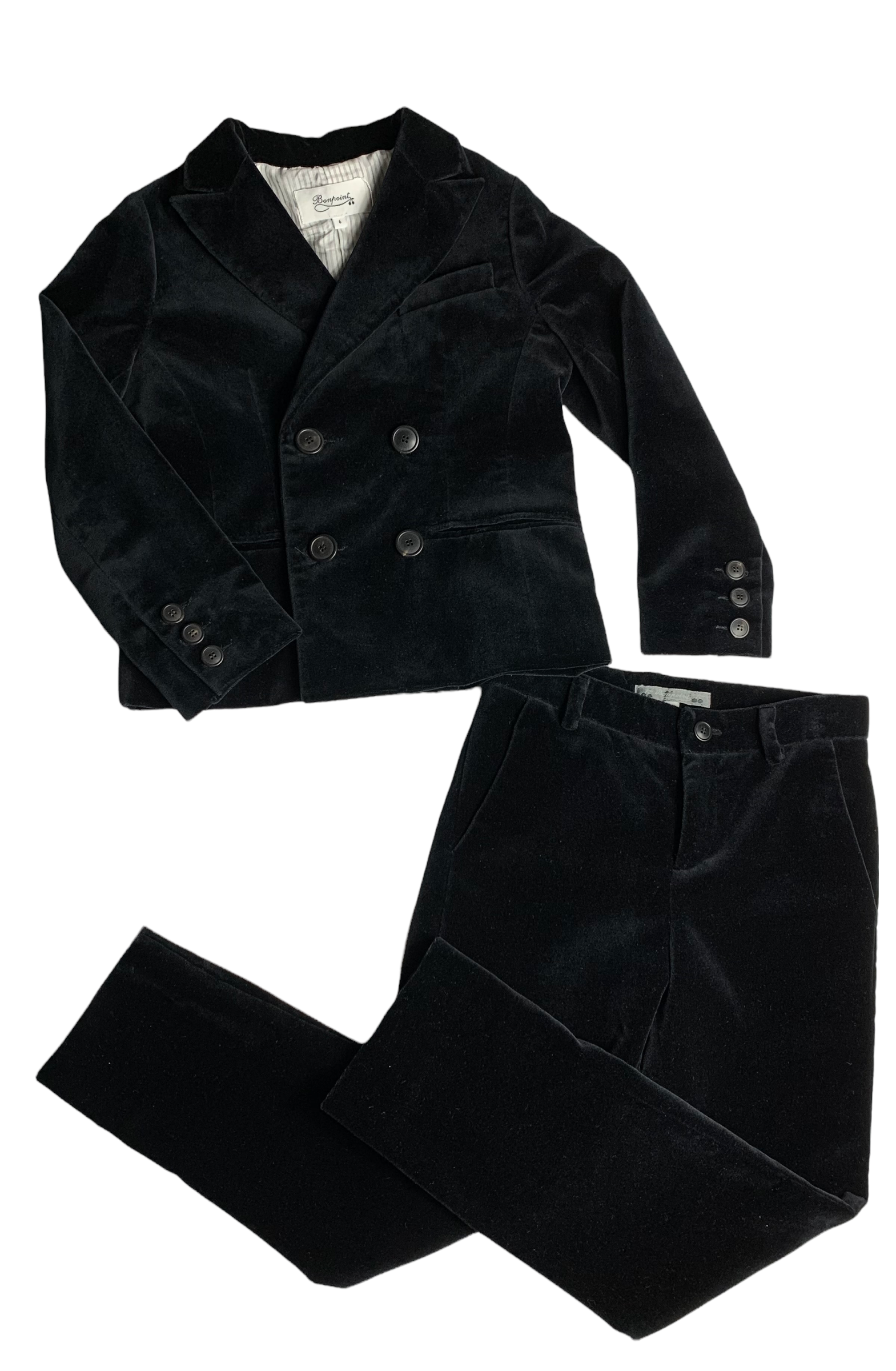 Costume Bonpoint velours noir 6 ans