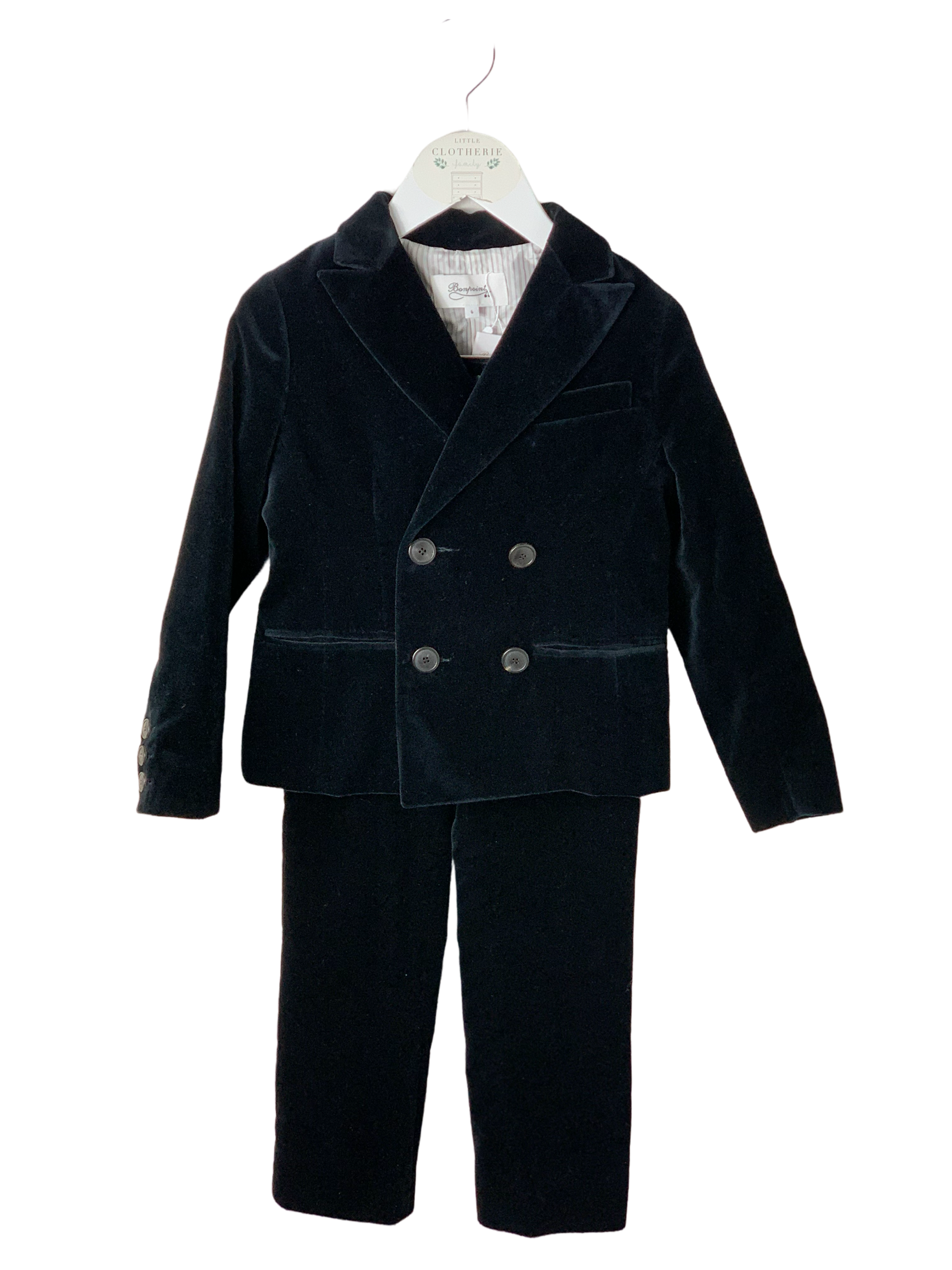 Costume Bonpoint velours noir 6 ans