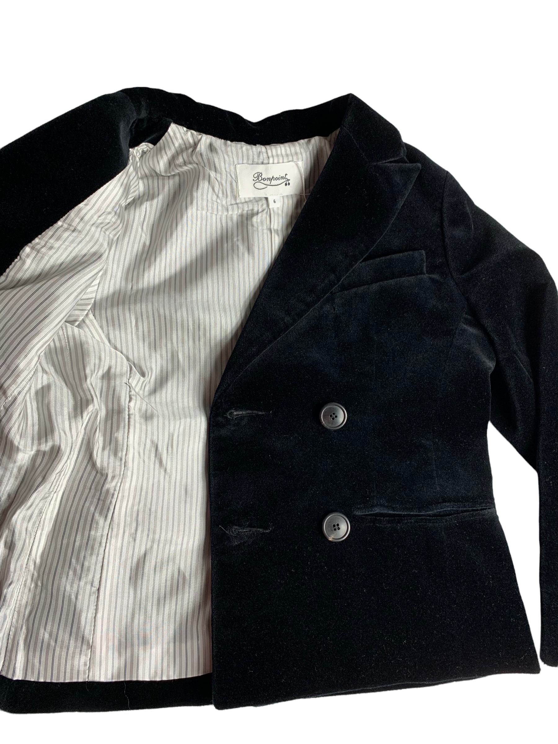 Costume Bonpoint velours noir 6 ans